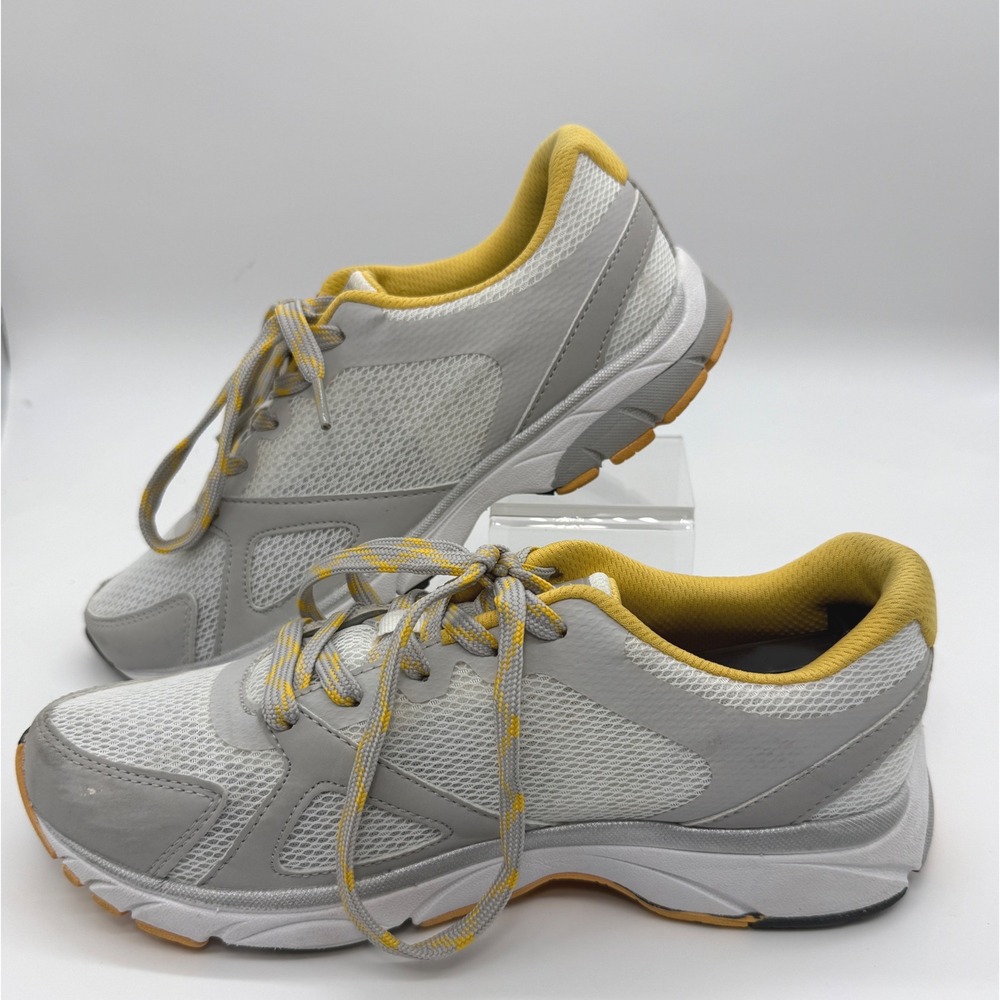 Vionic Tokyo Sneakers Women 7.5 Grey Yellow Mesh Walking Athletic Shoes - Picture 2 of 9